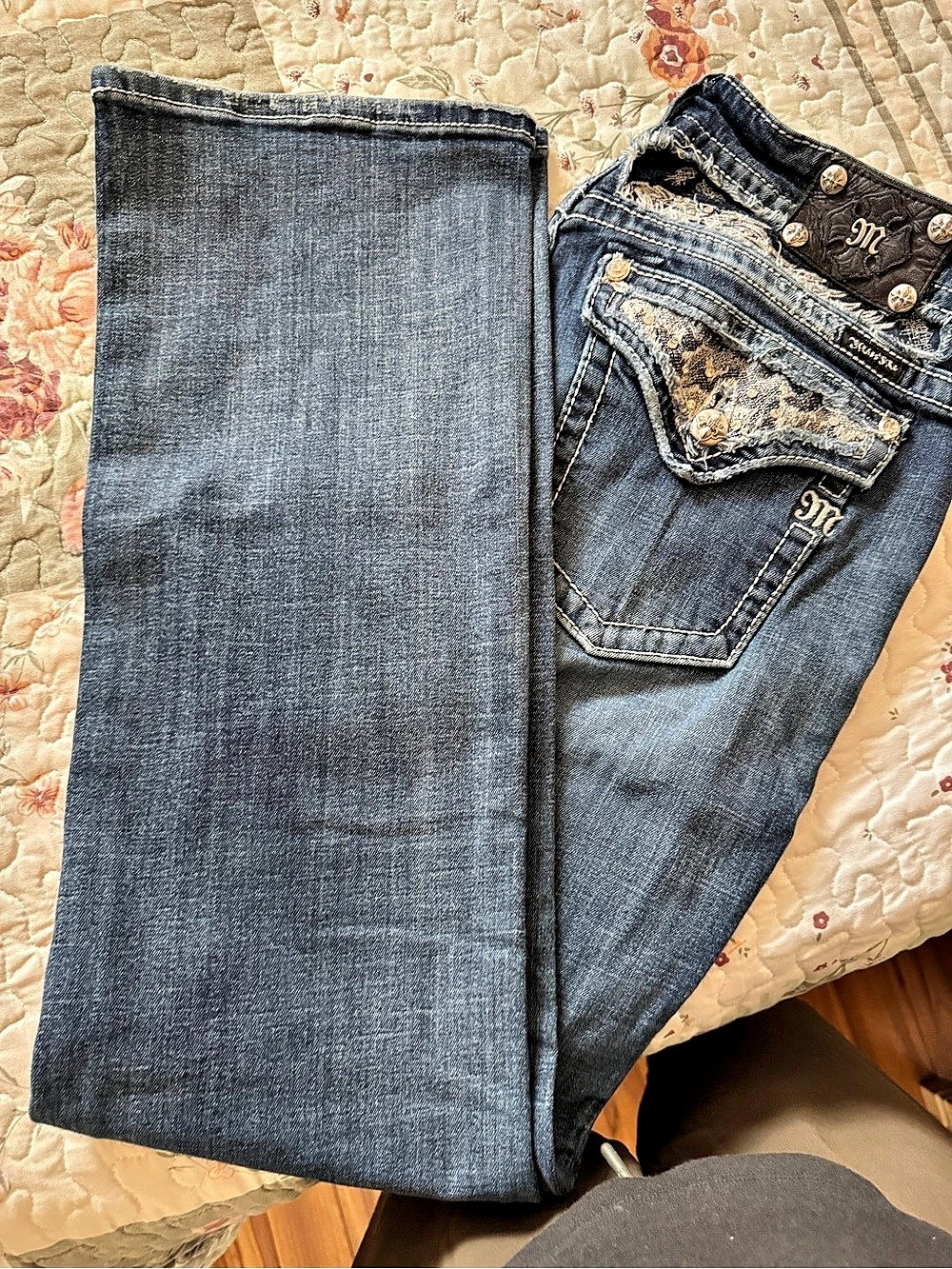 Miss Me Boot Cut Jeans JP5010B9 Blue Waist 34